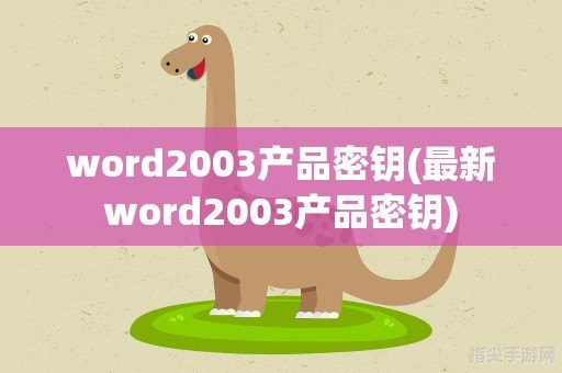 Word2003产品密钥及操作手攻略