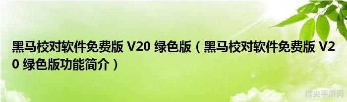 黑马校对软件：提升文本校对效率的终极手册