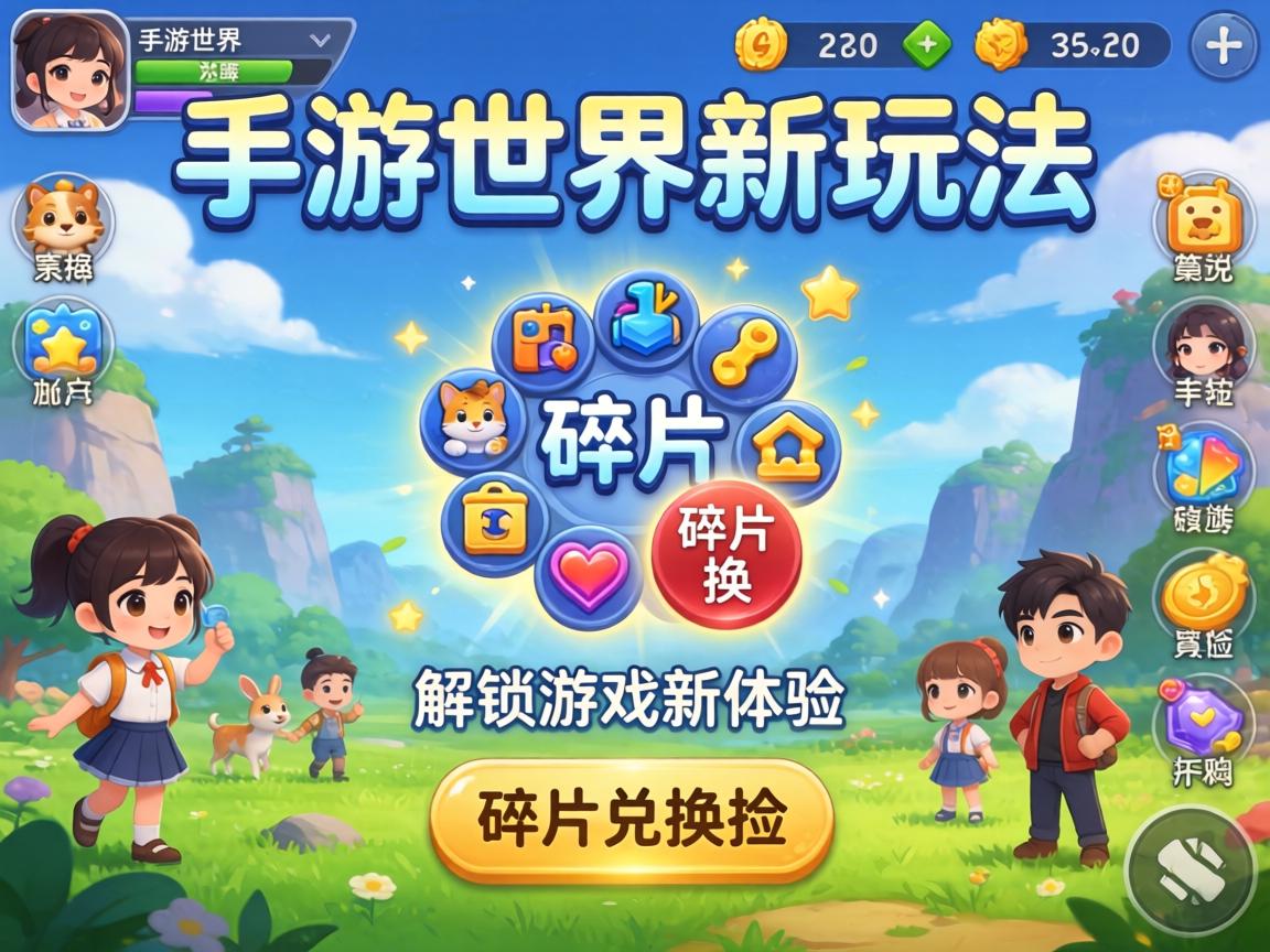 手游世界新玩法，碎片兑换按键，解锁游戏新体验