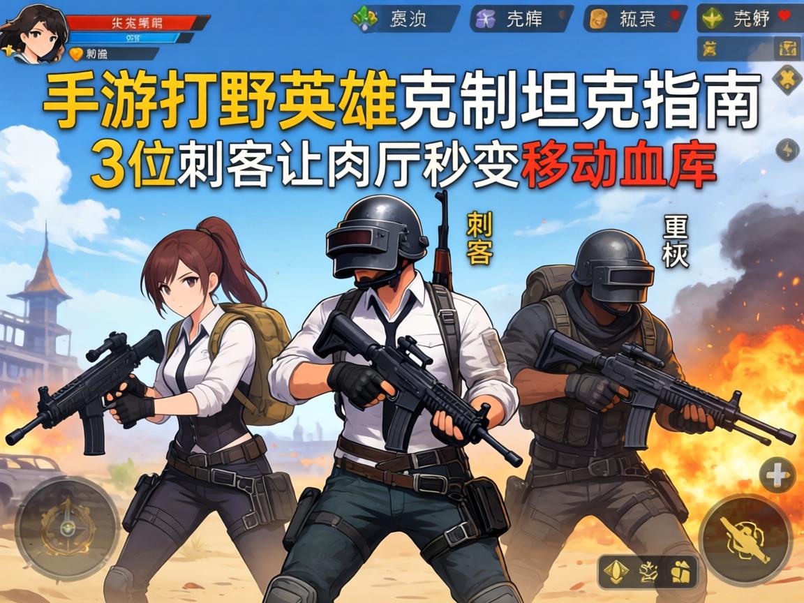 手游打野英雄克制坦克指南，这3位刺客让肉盾秒变移动血库