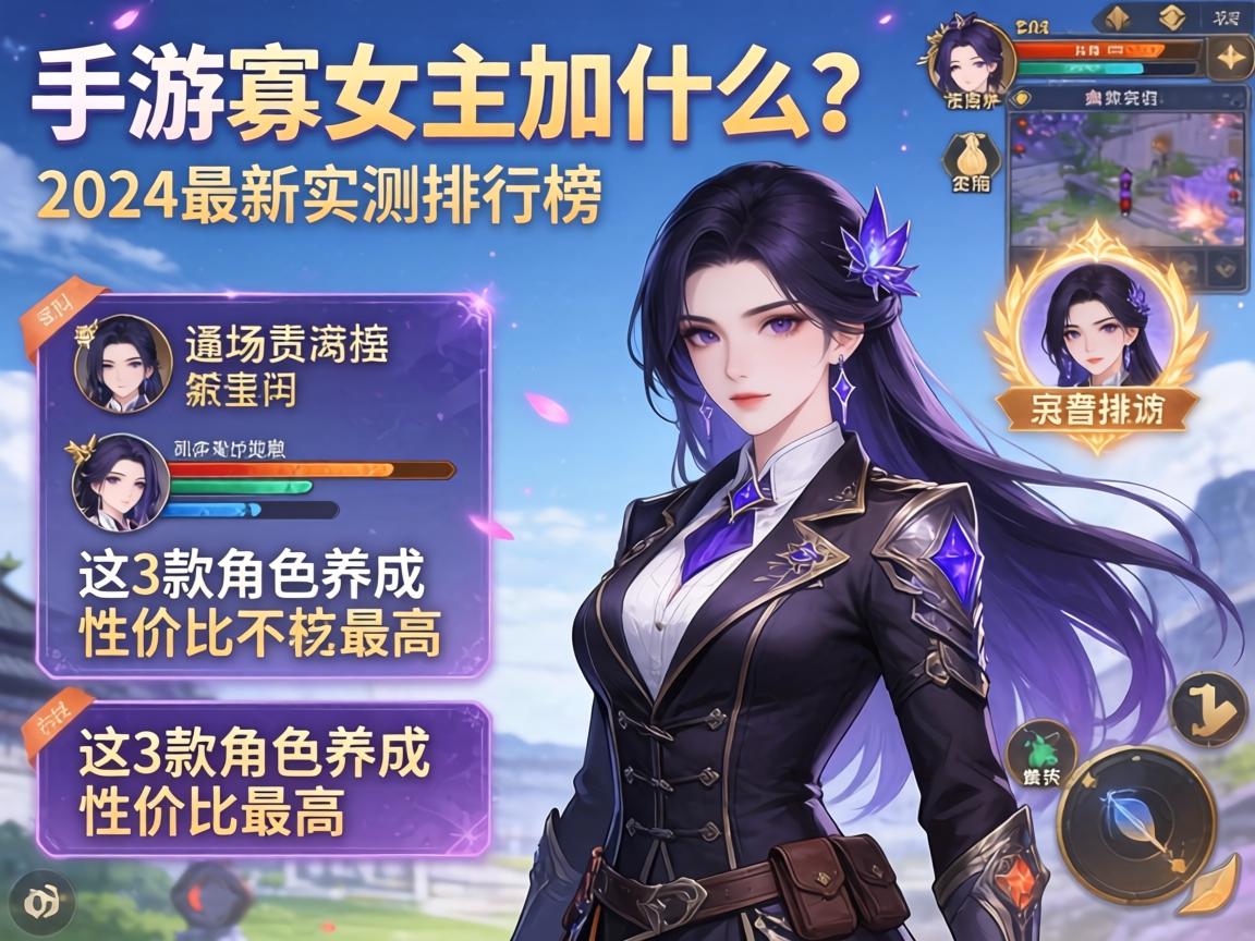 手游寡妇主加什么?2024最新实测排行榜,这3款角色养成性价比最高