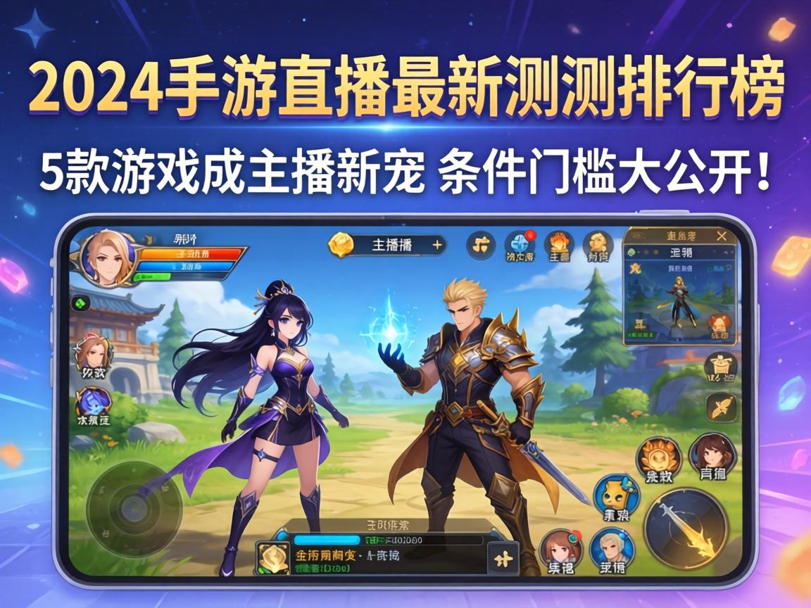 2024手游直播最新实测排行榜，这5款游戏成主播新宠，条件门槛大公开！