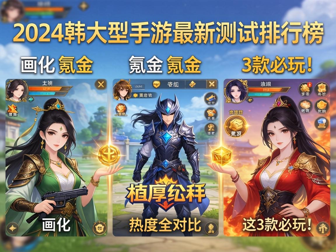 2024韩国大型手游最新实测排行榜,画质、氪金、热度全对比,这3款必玩!