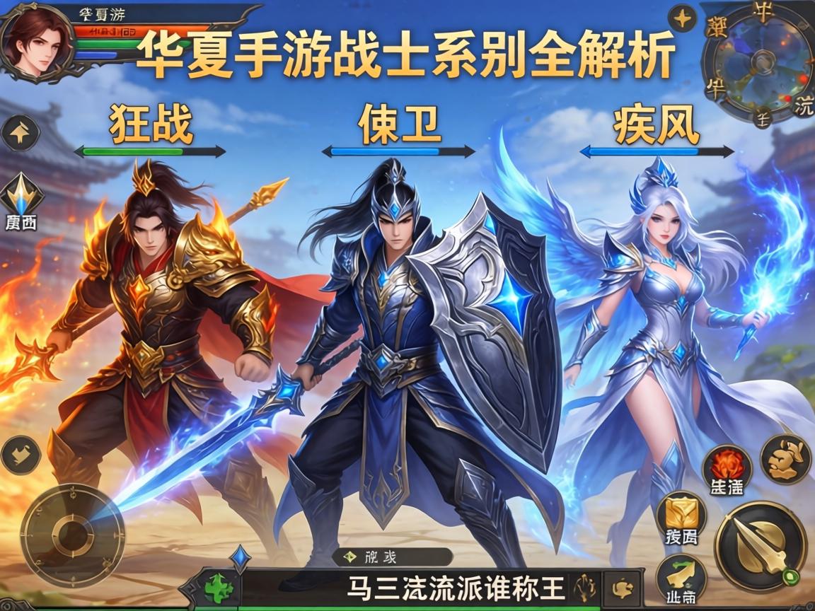 华夏手游战士系别全解析,狂战、盾卫、疾风三大流派谁称王?