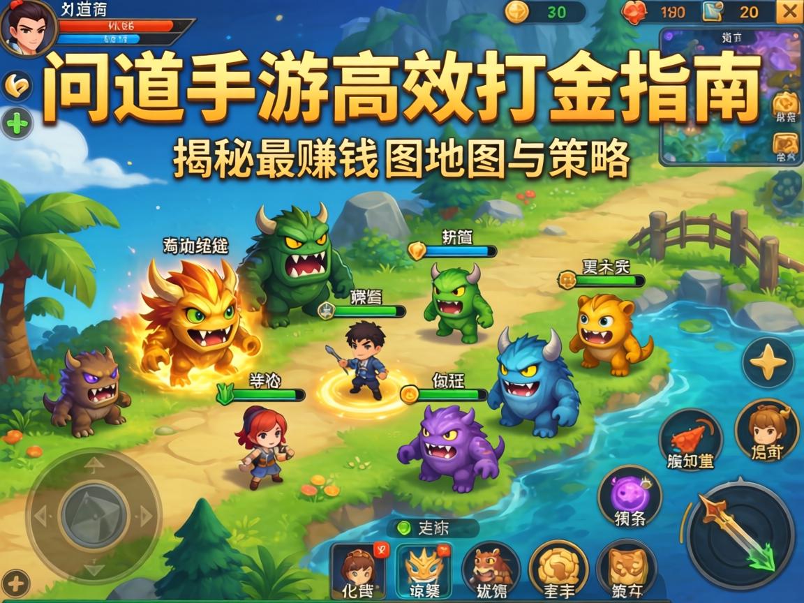 问道手游高效打金指南，揭秘最赚钱的怪物地图与策略