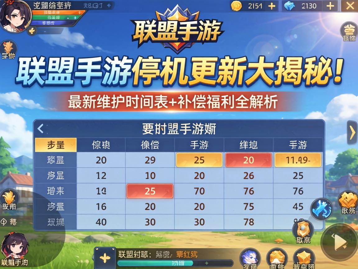 联盟手游停机更新大揭秘!最新维护时间表+补偿福利全解析