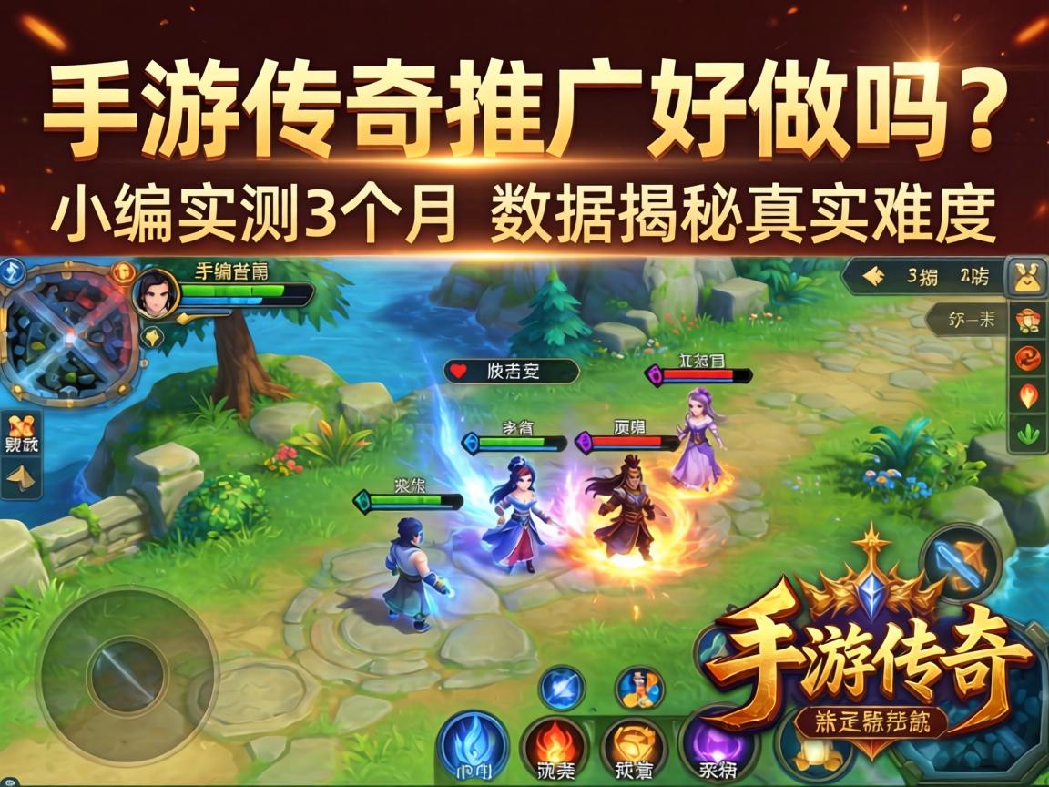 手游传奇推广好做吗?小编实测3个月数据揭秘真实难度