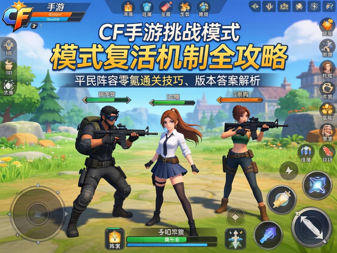 CF手游挑战模式复活机制全攻略,平民阵容零氪通关技巧与版本答案解析