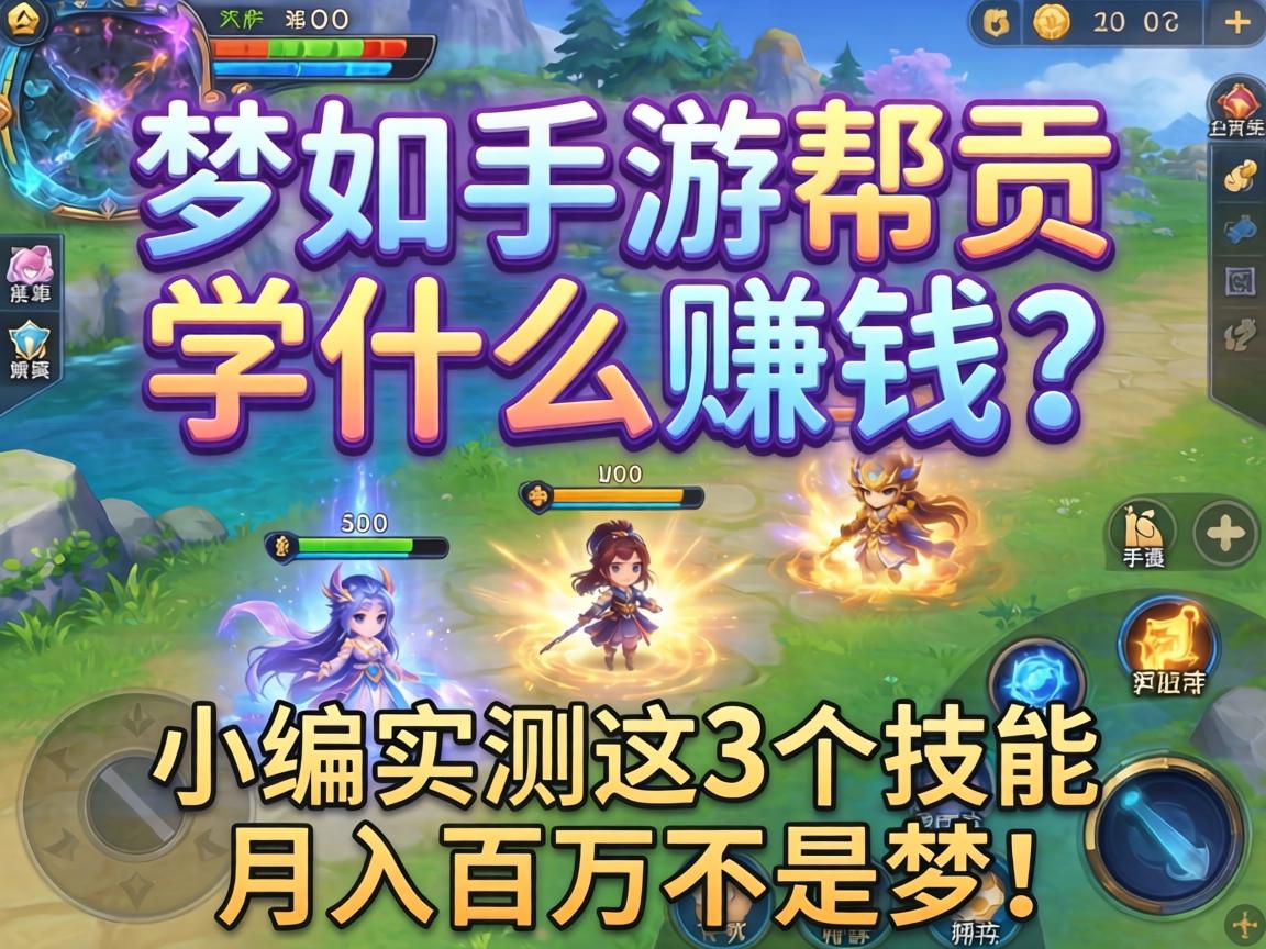 梦幻手游帮贡学什么赚钱？小编实测这3个技能月入百万不是梦！