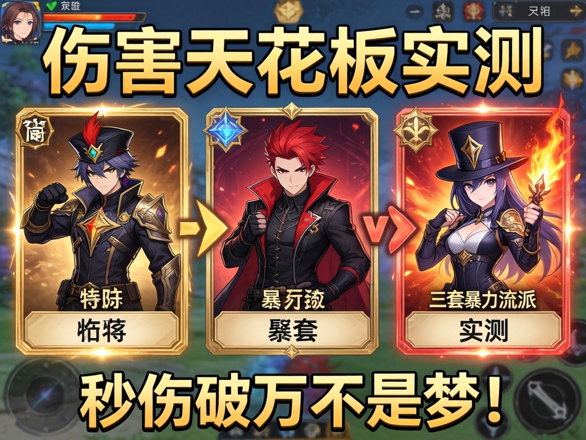 手游卡特出装伤害天花板实测，三套暴力流派数据对比，秒伤破万不是梦！