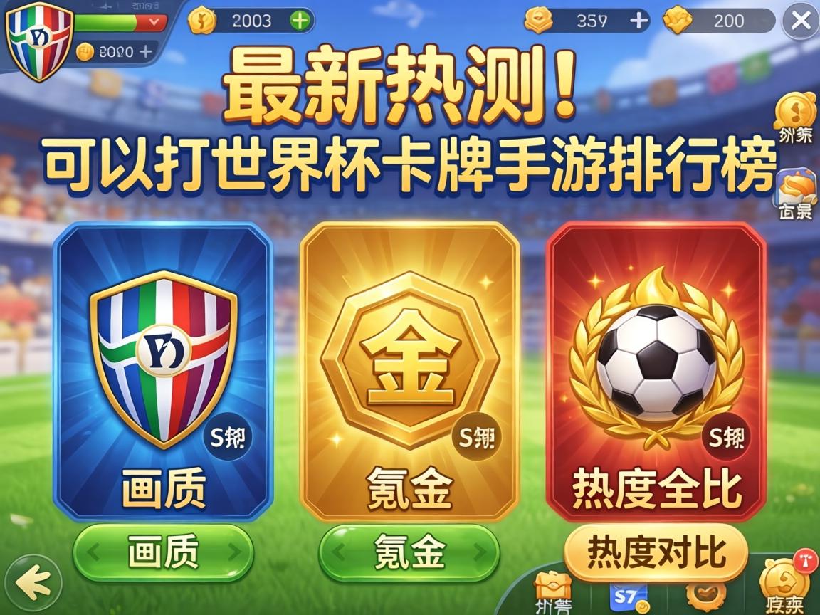最新实测！可以打世界杯卡牌手游排行榜，画质、氪金、热度全对比