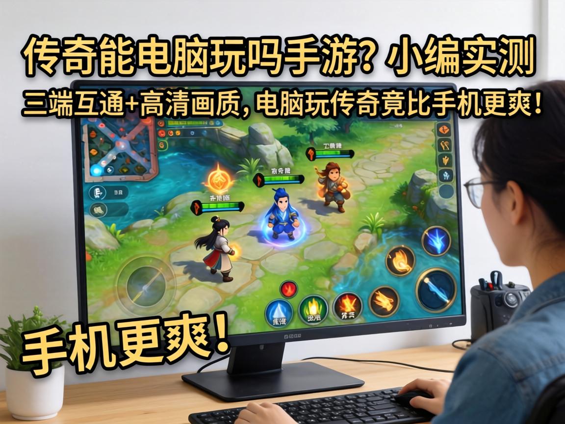 传奇能电脑玩吗手游？小编实测，三端互通+高清画质，电脑玩传奇竟比手机更爽！