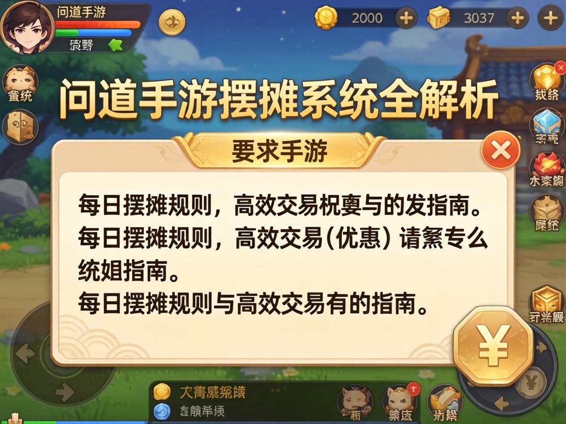 问道手游摆摊系统全解析,每日摆摊规则与高效交易指南