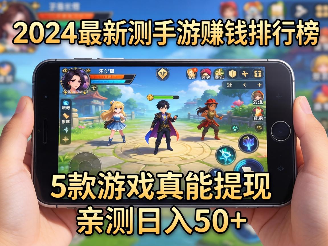 2024最新实测手游赚钱排行榜，这5款游戏真能提现，亲测日入50+