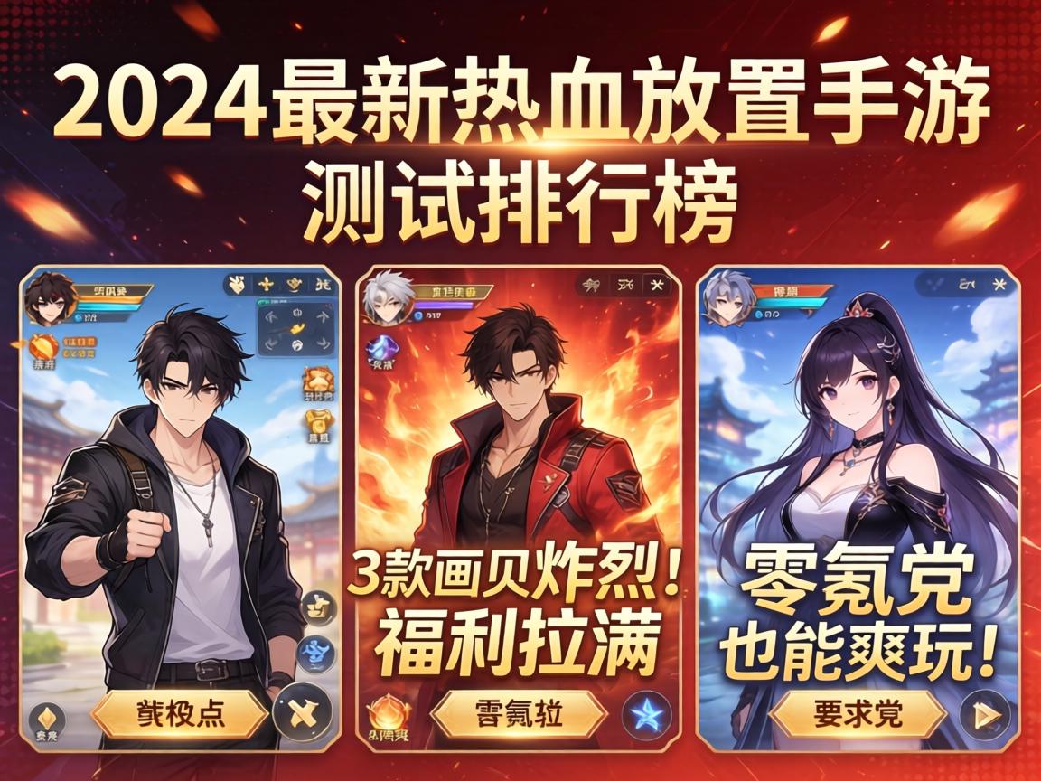 2024最新热血放置手游实测排行榜，这3款画质炸裂福利拉满，零氪党也能爽玩！