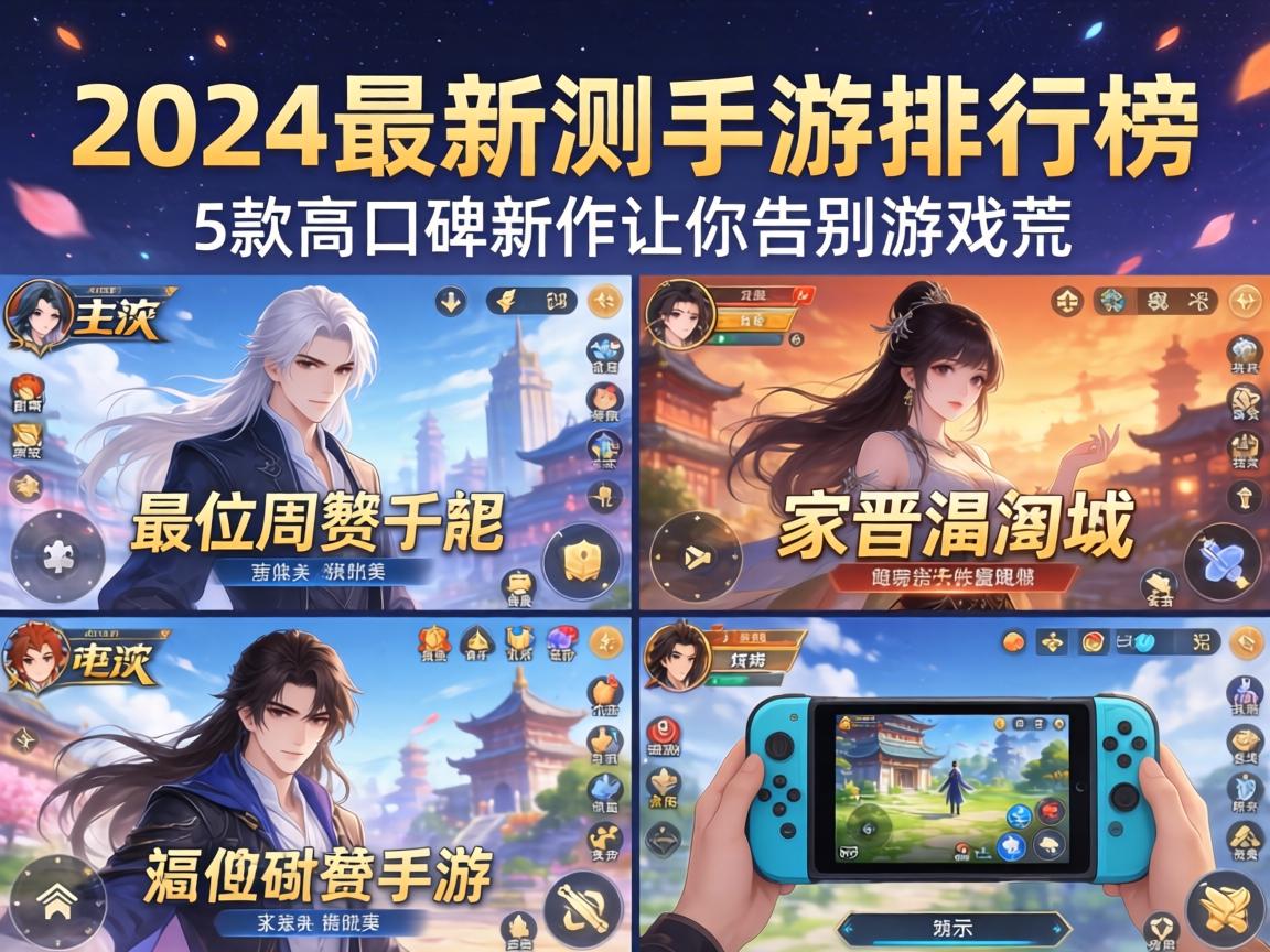 2024最新实测手游排行榜，这5款高口碑新作让你告别游戏荒