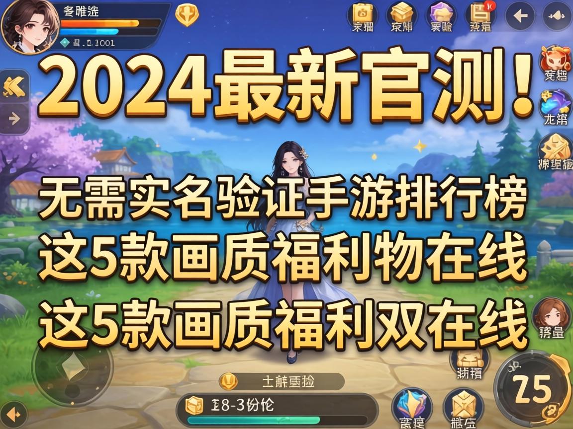 2024最新实测！无需实名验证手游排行榜，这5款画质福利双在线