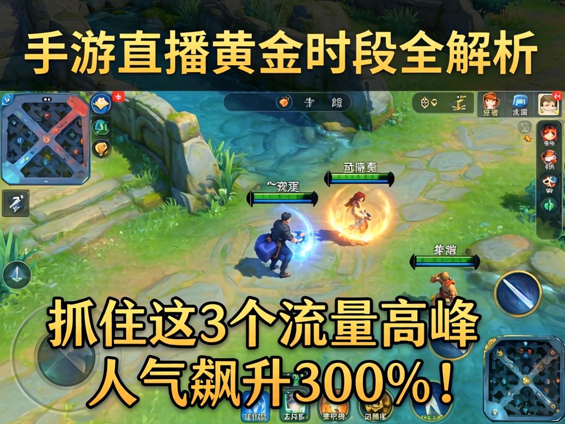 手游直播黄金时段全解析，抓住这3个流量高峰，人气飙升300%！