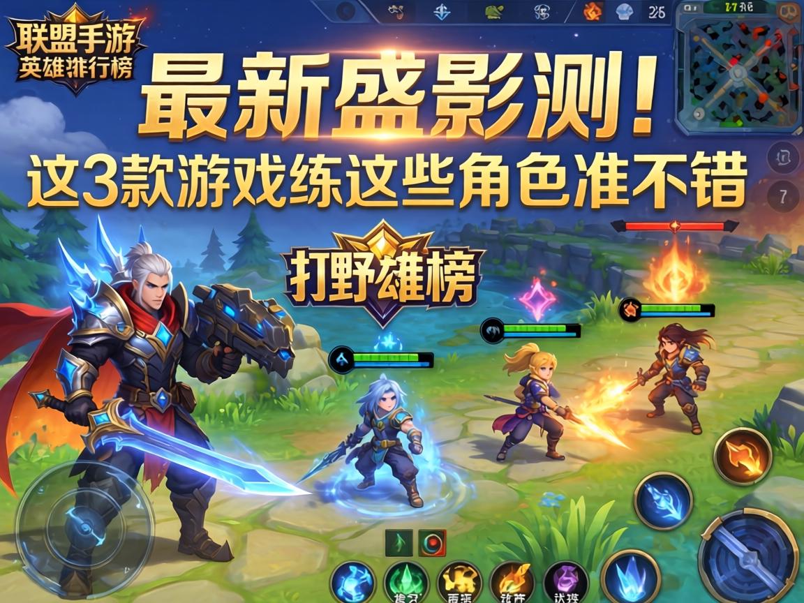 最新实测！联盟手游打野英雄排行榜，这3款游戏练这些角色准没错