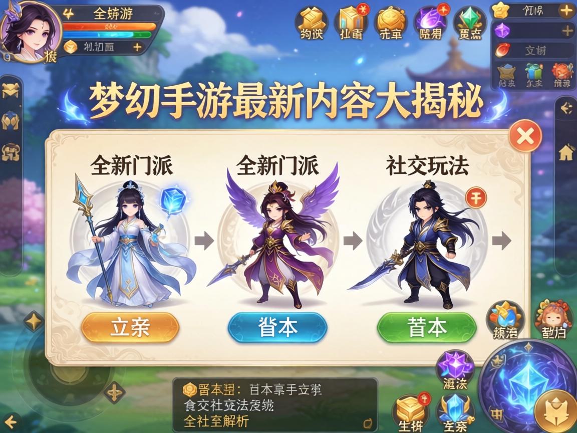 梦幻手游最新内容大揭秘,全新门派、副本与社交玩法全解析