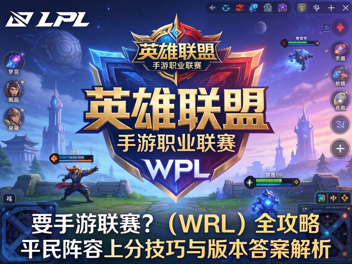 LPL手游联赛叫什么？英雄联盟手游职业联赛（WRL）全攻略，平民阵容上分技巧与版本答案解析