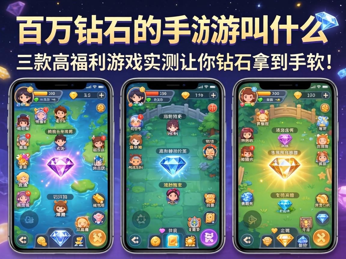 百万钻石的手游叫什么？这三款高福利游戏实测让你钻石拿到手软！