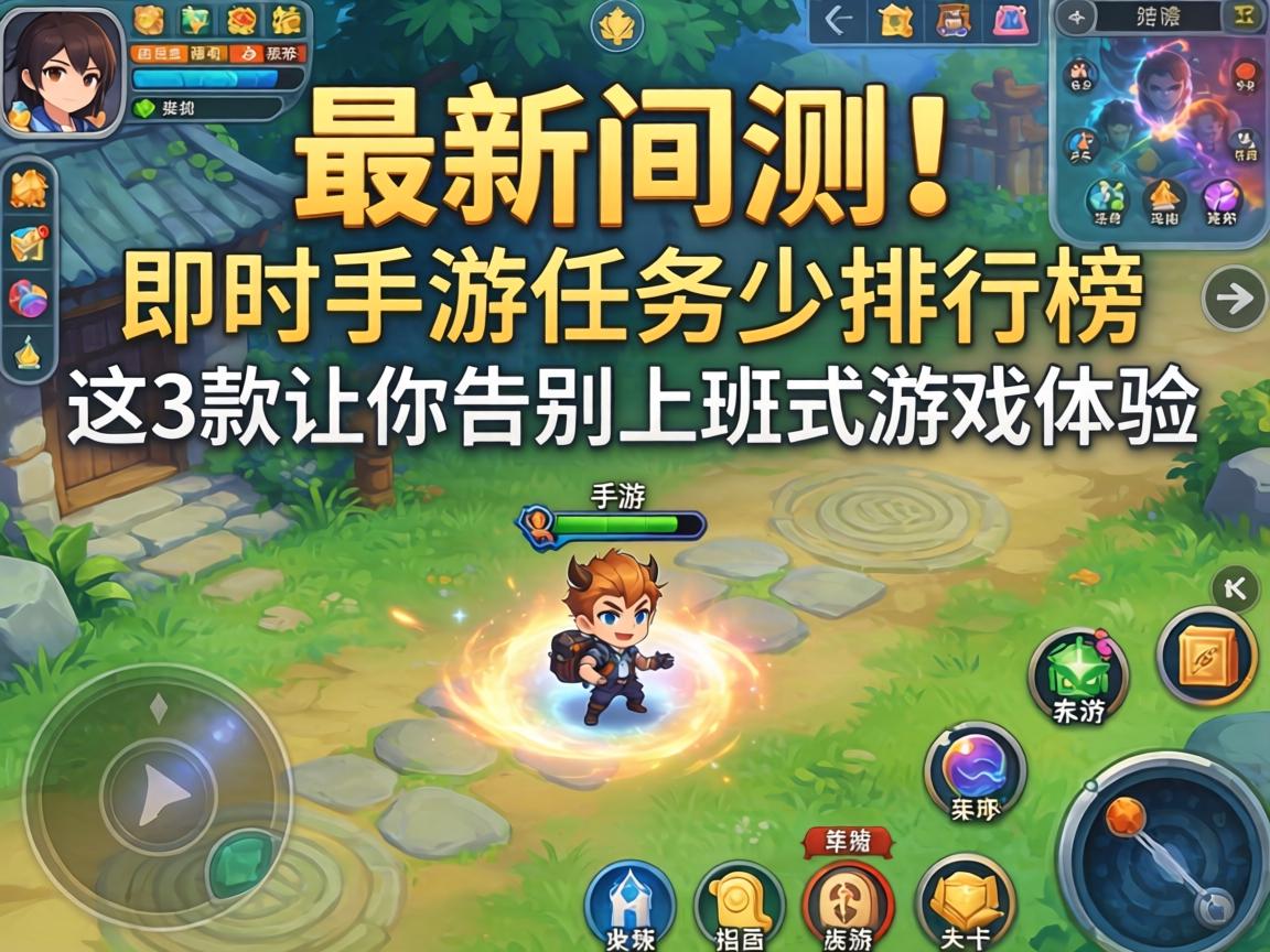 最新实测！即时手游任务少排行榜，这3款让你告别上班式游戏体验