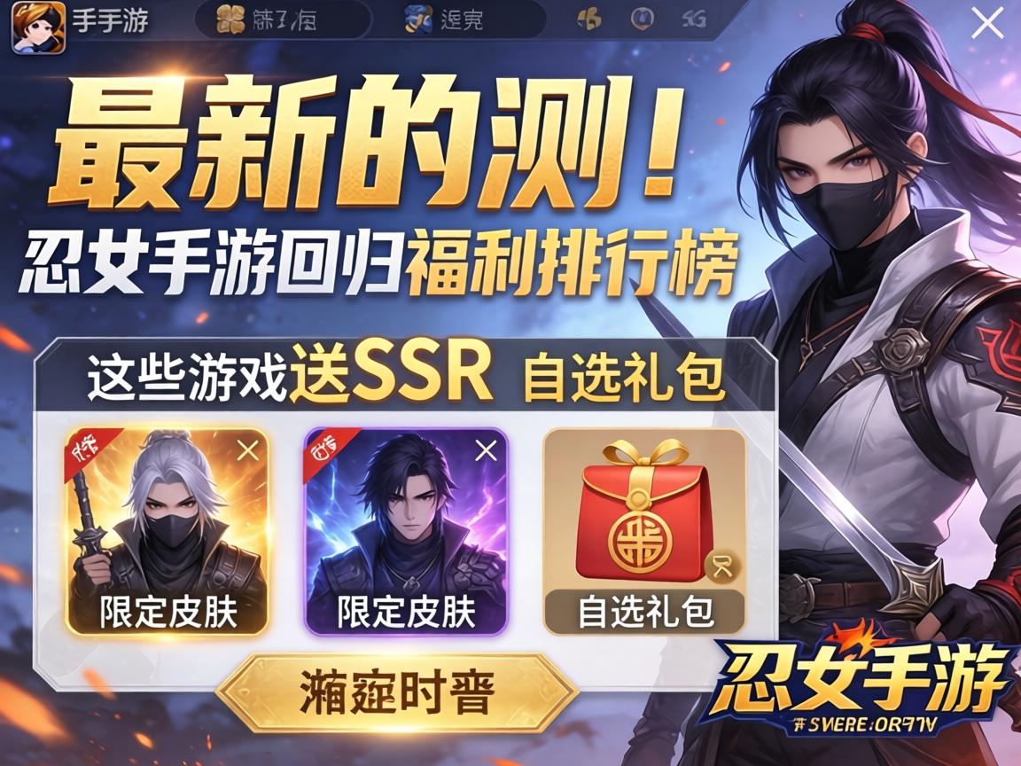 最新实测！忍者手游回归福利排行榜，这些游戏送SSR、限定皮肤和自选礼包
