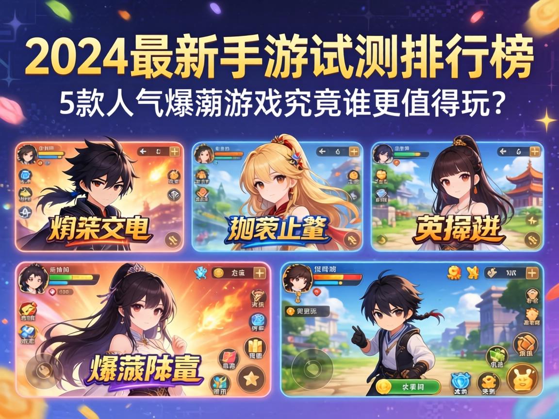 2024最新手游实测排行榜，这5款人气爆棚的游戏究竟谁更值得玩？