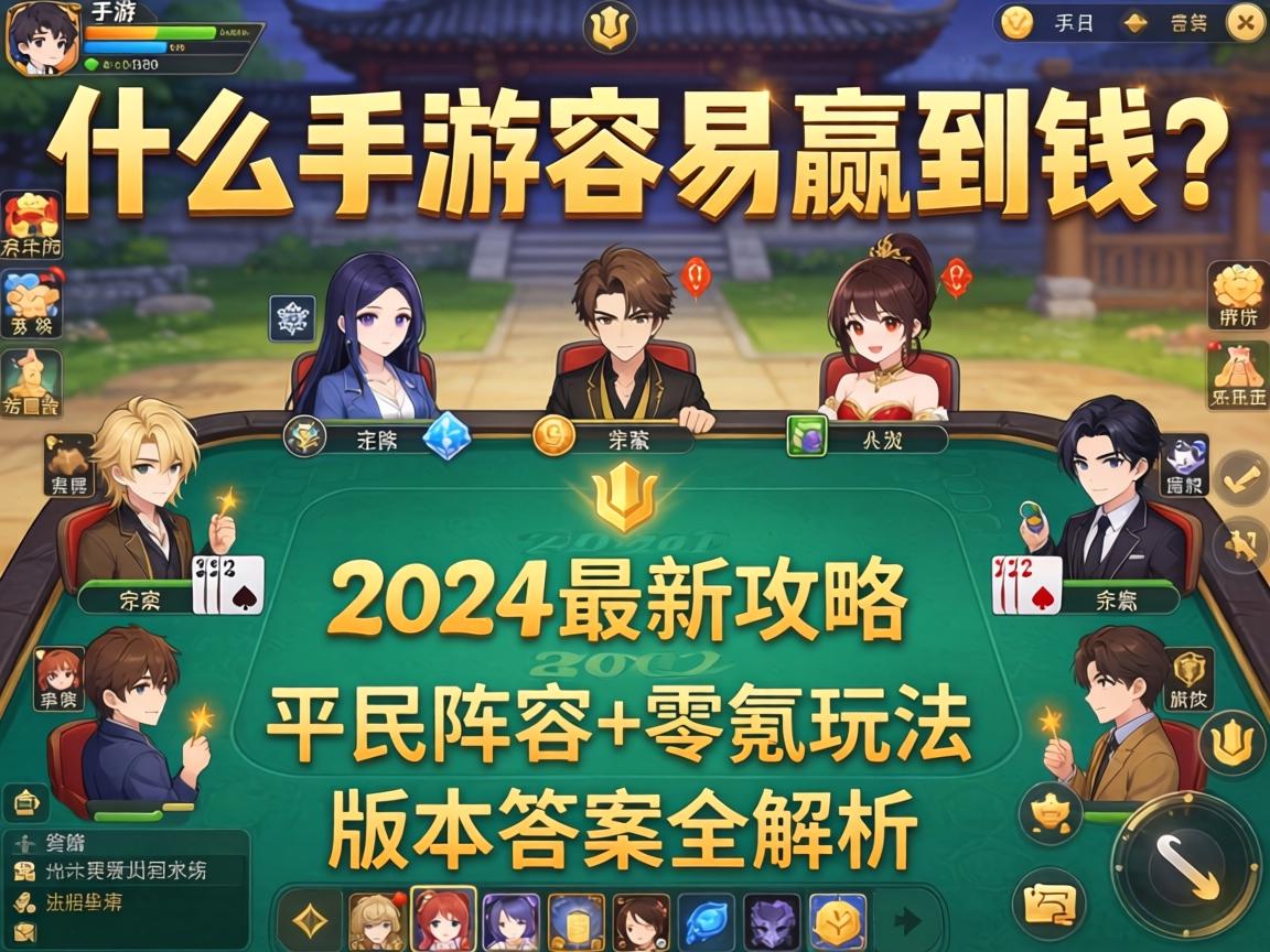 什么手游容易赢到钱？2024最新攻略，平民阵容+零氪玩法+版本答案全解析