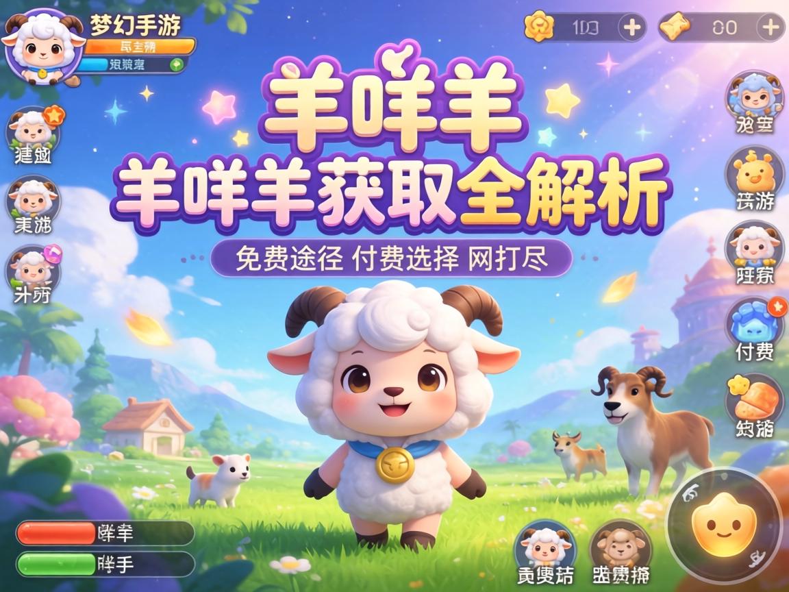 梦幻手游羊咩咩获取全解析,免费途径与付费选择一网打尽