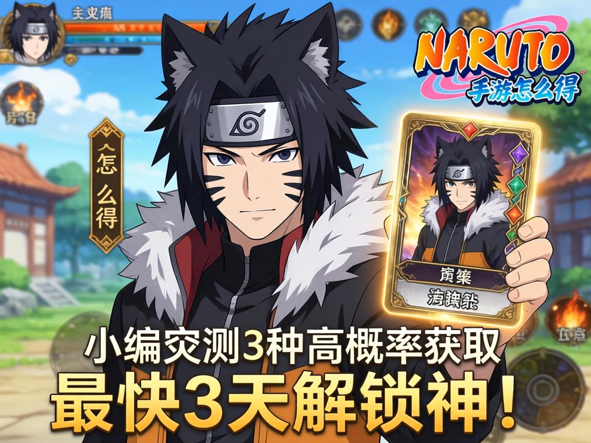 火影手游鼬怎么得？小编实测3种高概率获取方式，最快3天解锁神卡！