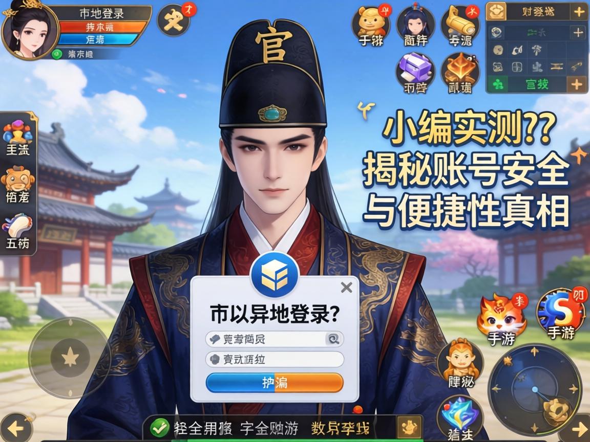 官服可以异地登录吗手游?小编实测揭秘账号安全与便捷性真相