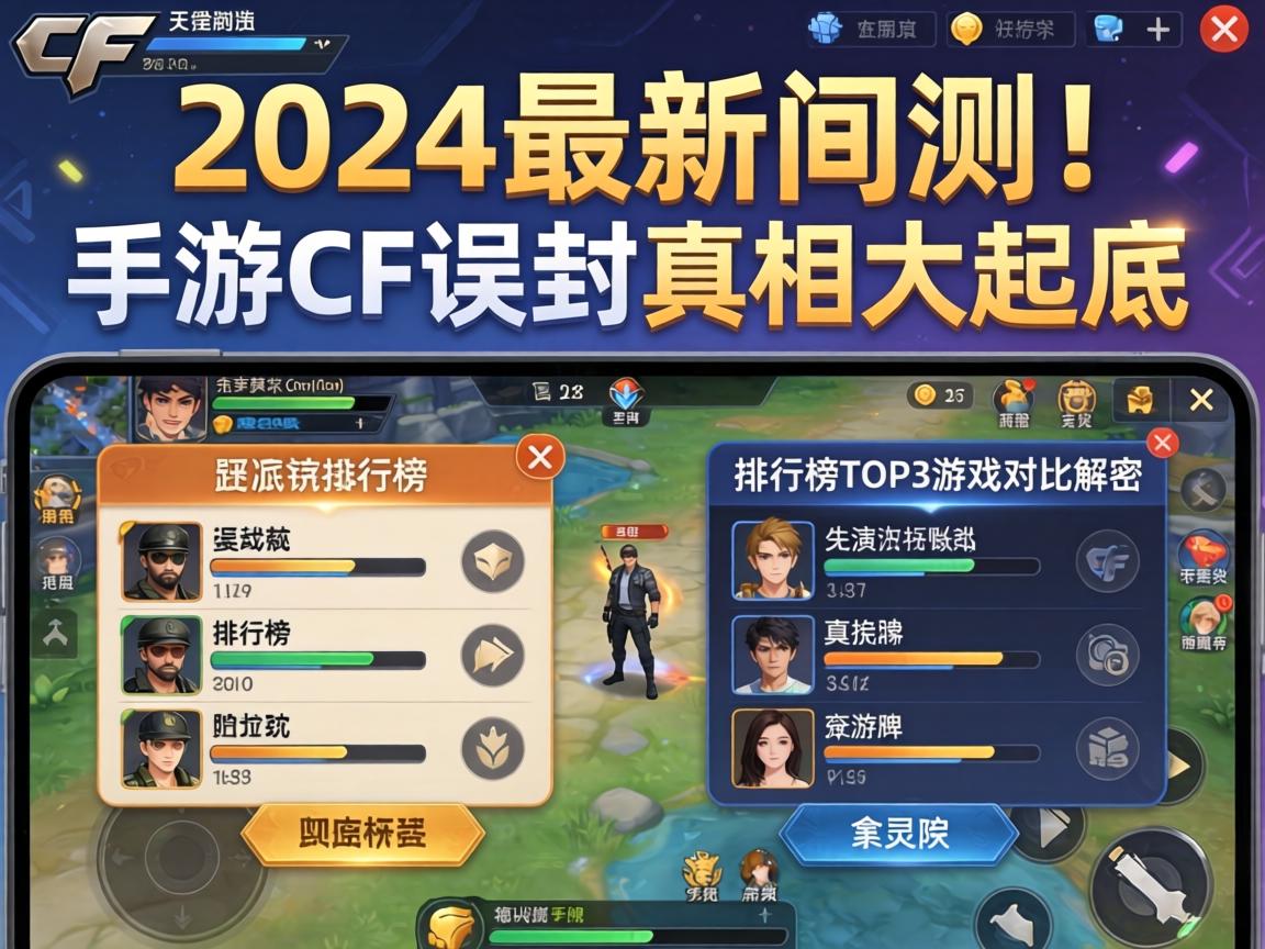2024最新实测！手游CF误封真相大起底，排行榜TOP3游戏对比解密