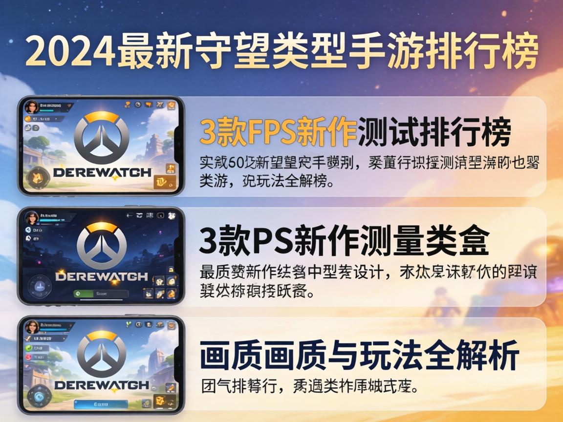 2024最新守望先锋类型手游实测排行榜，这3款FPS新作画质与玩法全解析