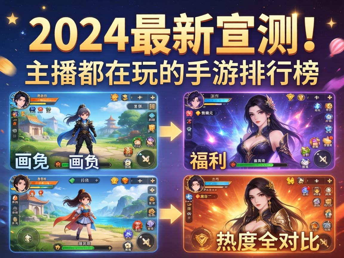2024最新实测！主播都在玩的手游排行榜，画质、福利、热度全对比